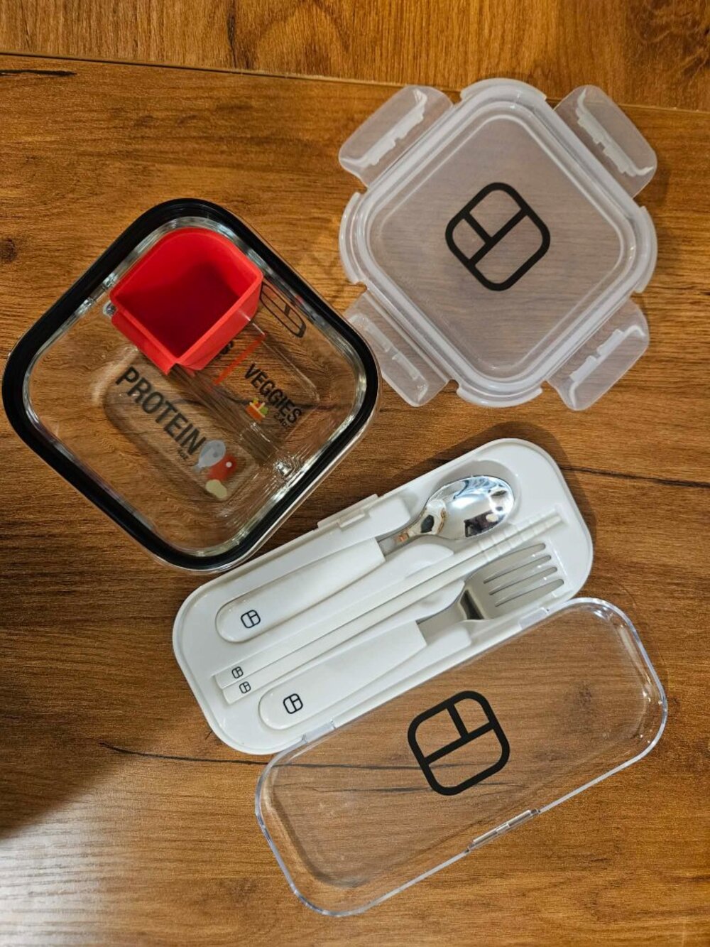 BARIBOWLS Portion Containers Bariatric Glass Meal Prep Containers 3 Pack Bento